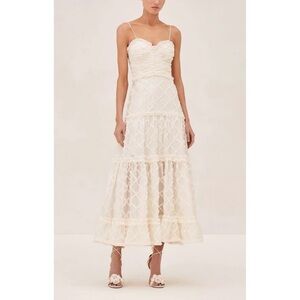 Alexis Ivory Lace Midi Dress